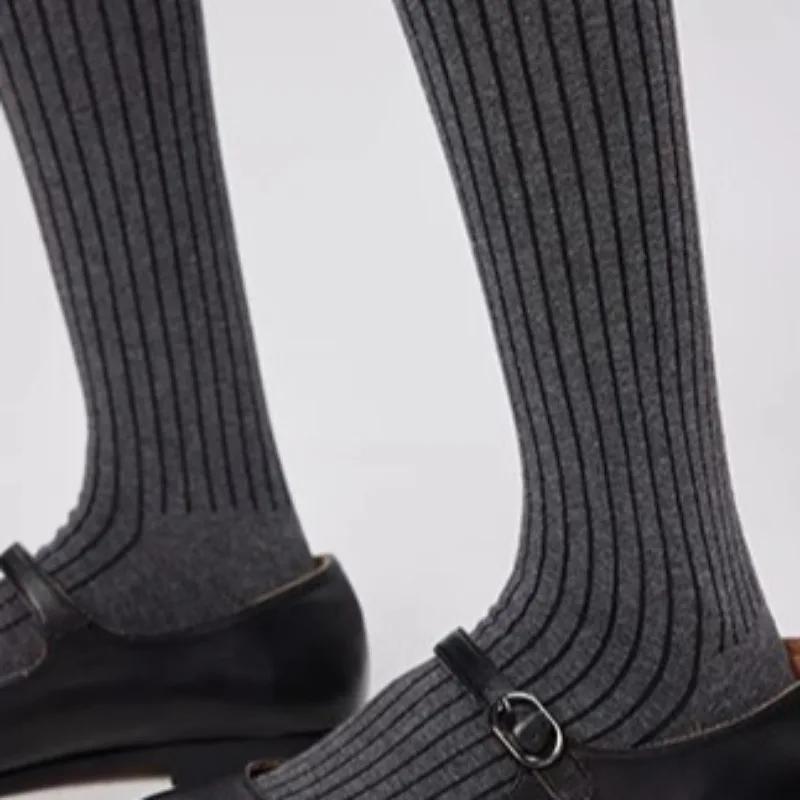 Winter Extended Stripe Stockings Women Versatile Soft Long Warm Socks Girls Elastic Thick Hosiery Outdoor Polyester Thermal Sock