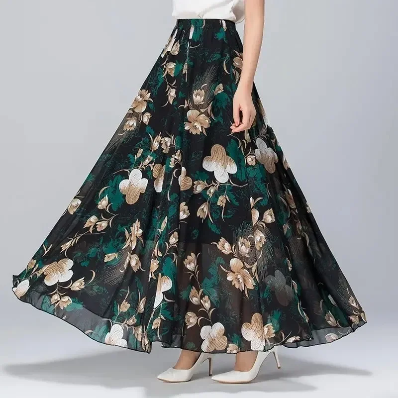 スカート INK FLOWER CHIFFON SKIRT INK FLOWER CHIFFON SKIRT