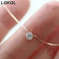 LGKGL Fashion 100% 925 Sterling Silver Necklace For Women 18K gold Plated 5A Zircon Pendant Necklace Real Money Fine Jewelry 1