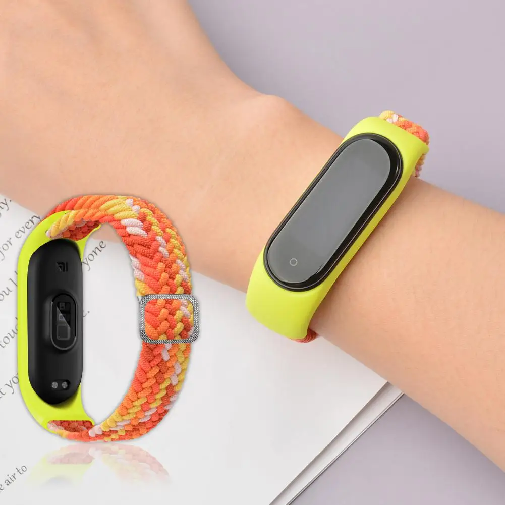 Nylon Wrist Strap For XiaoMi Mi Band 5 6 7 Adjustable Elastic Braided Wristband Replacement Bracelet Band For Mi Band 5 6 7 3