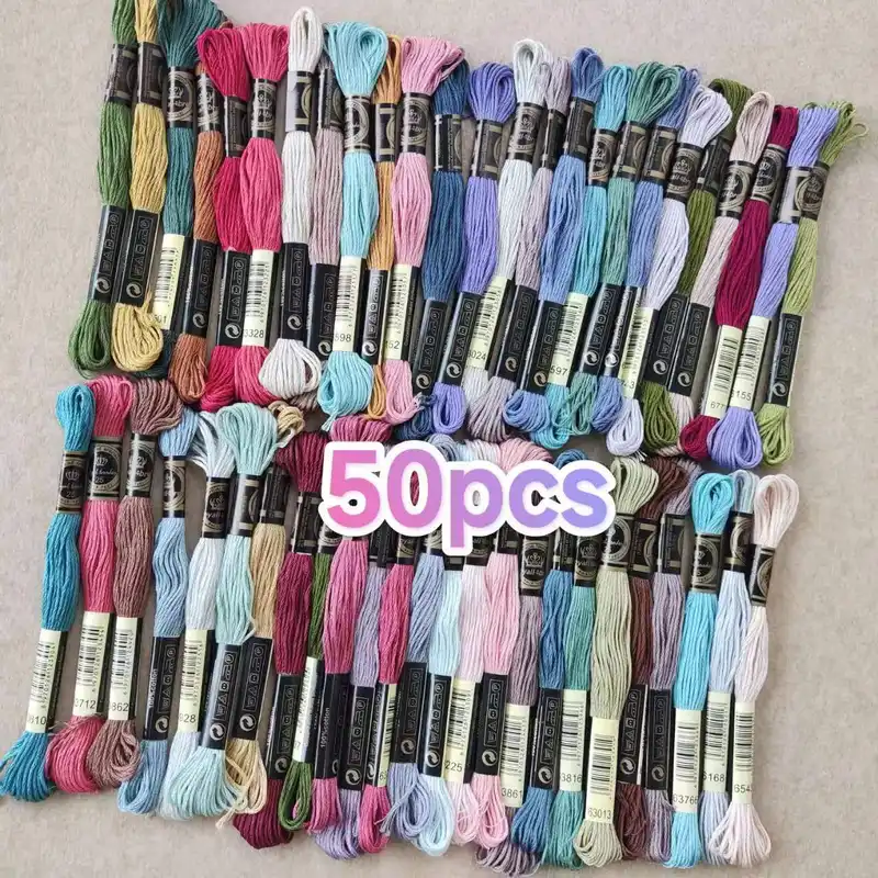 100% Cotton High Quality Cross stitch Floss Embroidery thread  Cross Stitch Embroidery Hand Knitting Sewing Weaving 8m 447 color - Image 22