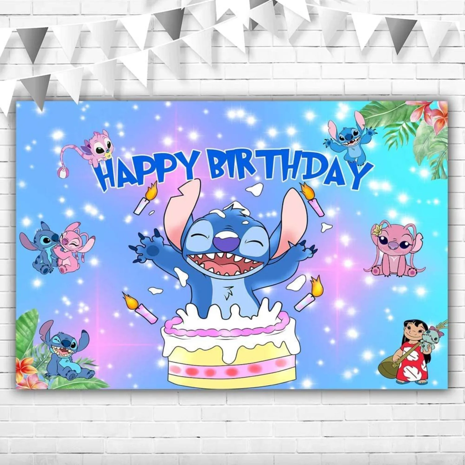 Coloriage Stitch Joyeux Anniversaire : Le Décors Parfait pour une Fête  d\u0026#39;Anniversaire Thémée Lilo \u0026 Stitch, image size:1500x1500
