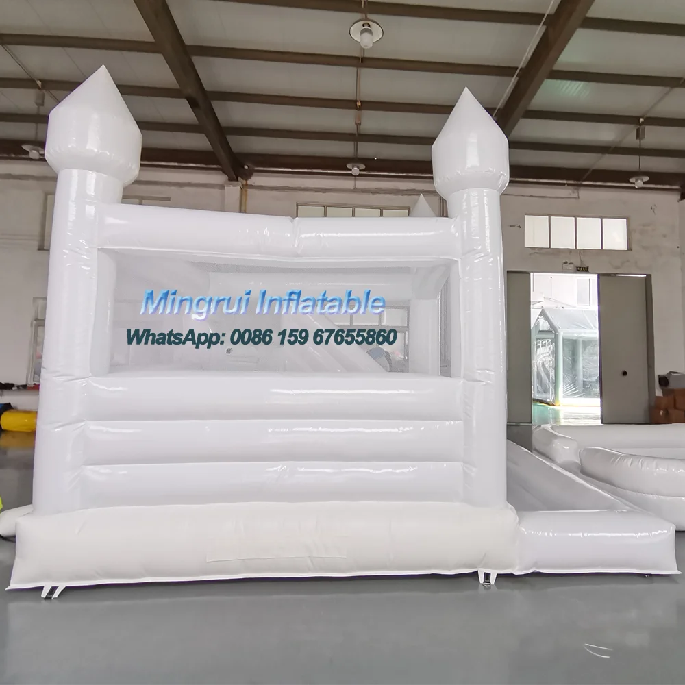 Inflatable White Bounce House with Slide, Wedding Party, Popular Bouoncy Castle, White Wedding Party