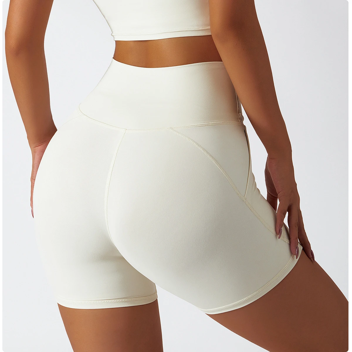 Pantalones cortos de Yoga de sensación desnuda para mujer, Leggings secado rápido para gimnasio, pantalones cortos deportivos de pantalones cortos deportivos de cintura alta con bolsillo para correr| - AliExpress