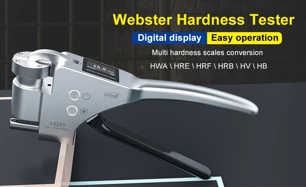 Digital Webster Hardness Tester 0.6mm-8mm Portable Metal Webster Aluminum Alloy