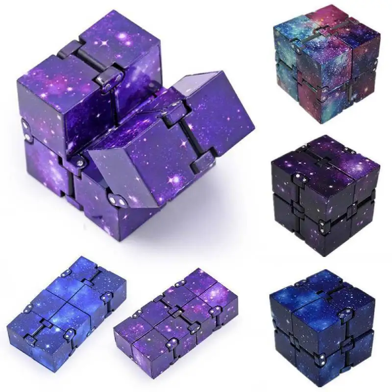 Galaxy Space Infinity Cube Fidget Cube Toy Magic Puzzle Flip Fidget Finger Toys Anxiety Relief for Adults Kids ADHD Stress