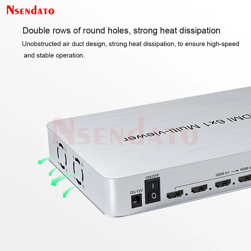 4K 60hz 1080p HDMI Multi-viewer 6X1 HDMI Quad Screen Segmentation Multiviewer with seamless 6 In 1 HDMI multi viewer For RS232