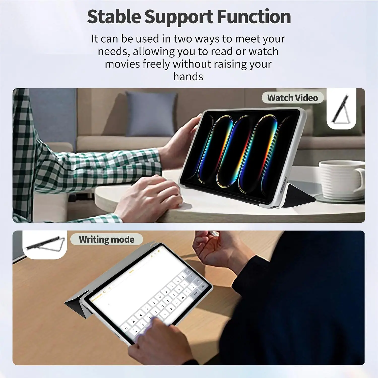 Slim Trifold Stand Cover with Matte TPU Back