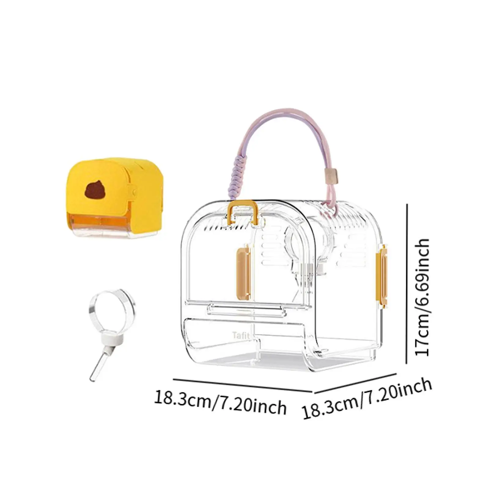 Hamster Travel Carrier Cage,Small Animal Carry Case,Large Convenient Chinchilla Cage for Mice,Squirrel,Small Animals,Hedgehog