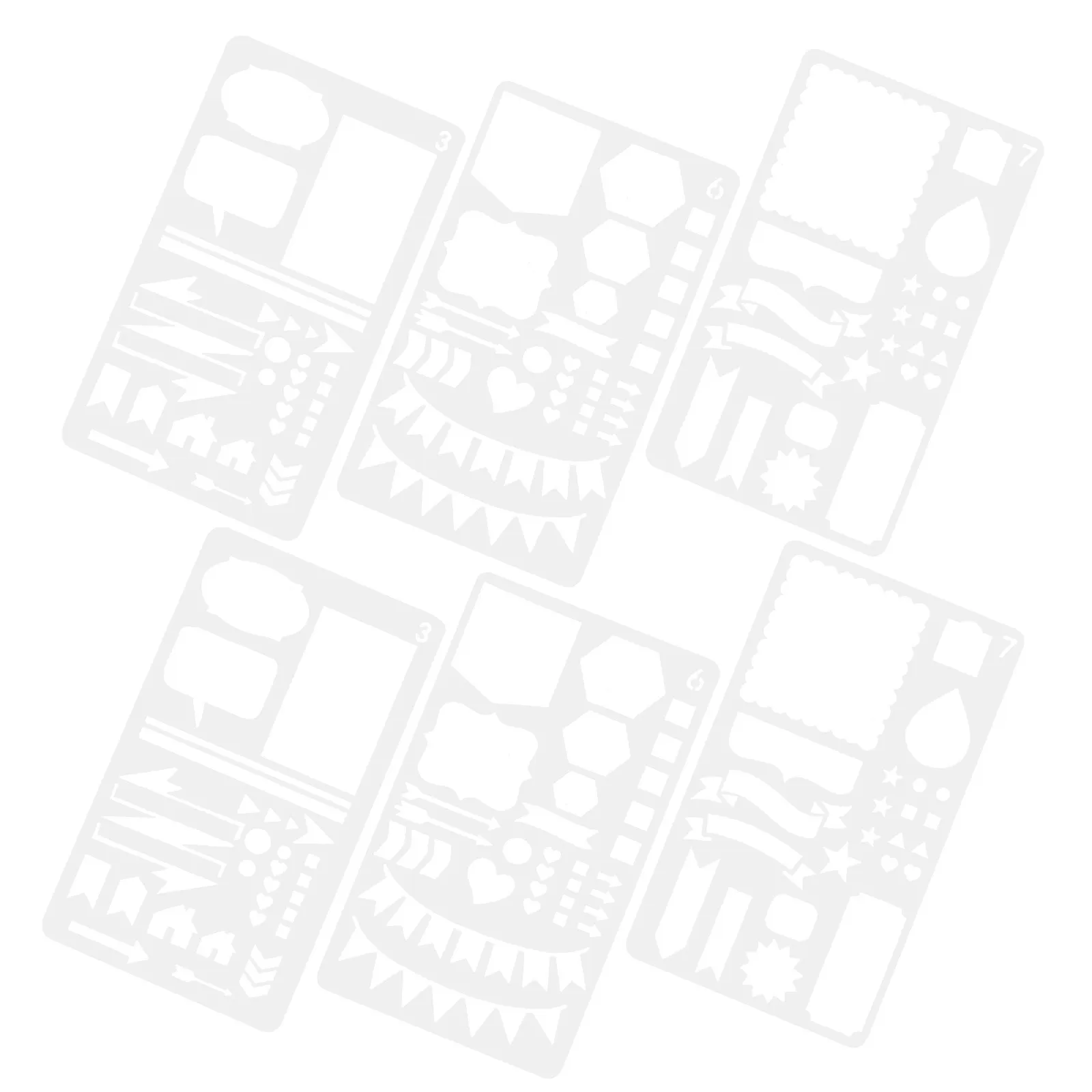 6Pcs 플래너 스텐실 애완 동물 재료 부드러운 표면 재사용 가능한 페인팅 스텐실 저널 노트북 DIY 공예 드로잉 템플릿