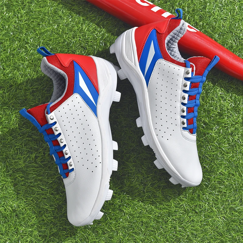 Men's Baseball Shoes Training Spikes Softball Shoes Non-slip Long Cleats Turf Softball Sneakers Beginners Baseball Race