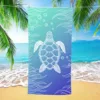 Microfiber Beach Towel Absorbent bath towel big Quick-drying sunscreen for Adults Travel Swimming Pool Blue Turtle Pattern 27*55 2