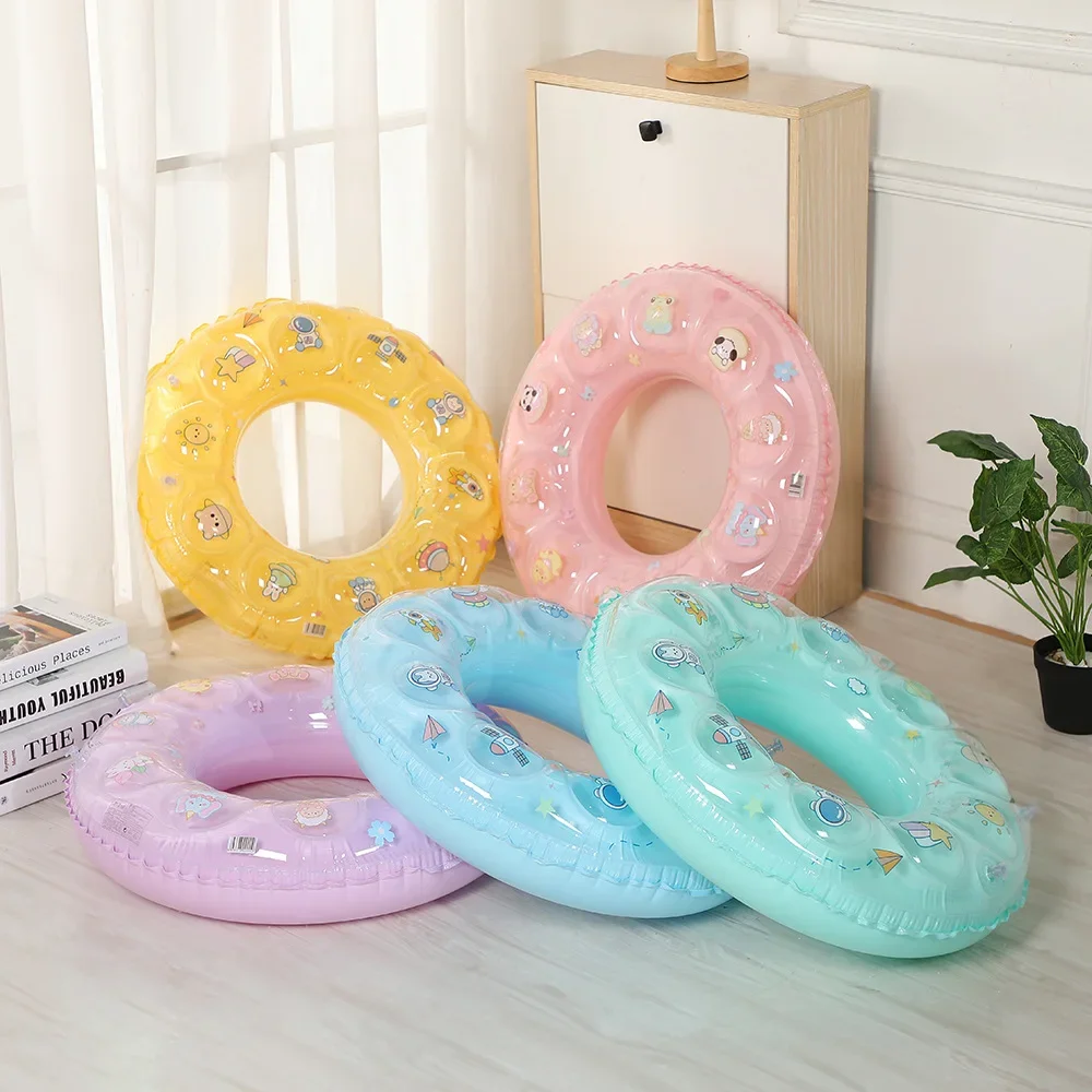Double Layer Inflatable Crystal Ring Water Toy Thickened Air Bag For Swimming Dual Air Pocket Life Buoy