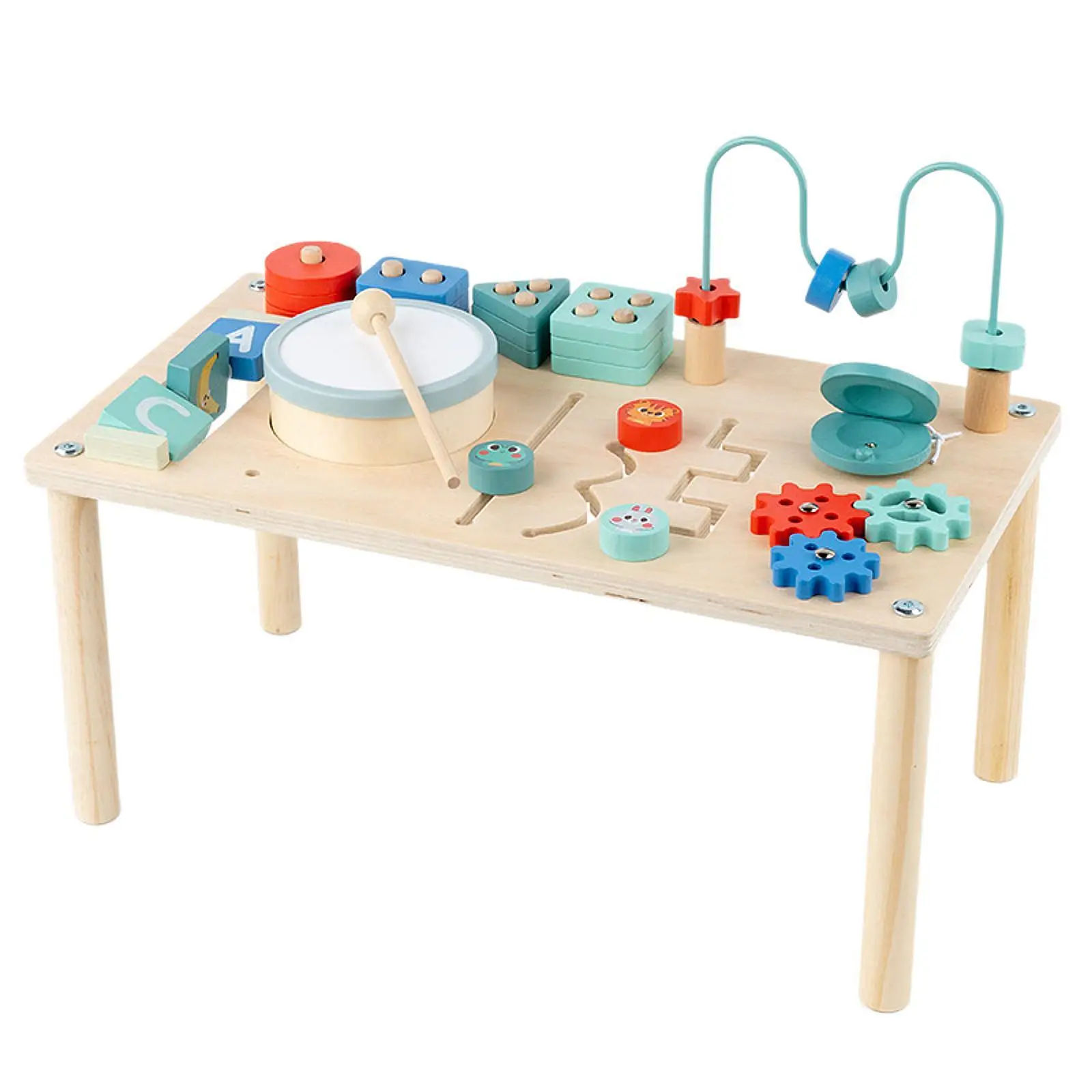 Activity Table Activity Center, Shape Sorter, Wooden Sensory Toys for 1+ Year Old, Children, Infant, Boys ,Girls Birthday Gifts