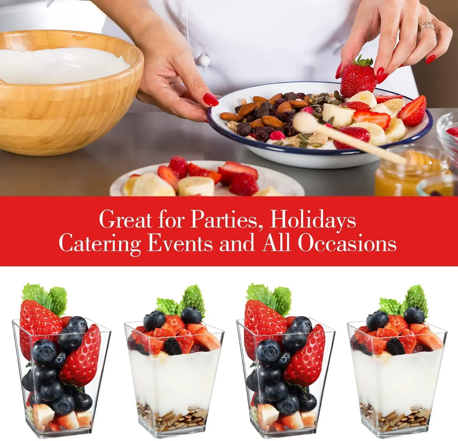 150Pcs Disposable Plastic Mousse Cup Ladder Shaped Cup Pudding Cup Dessert Cake Cup Appetizer Jelly Yogurt Mousse Baking Cup