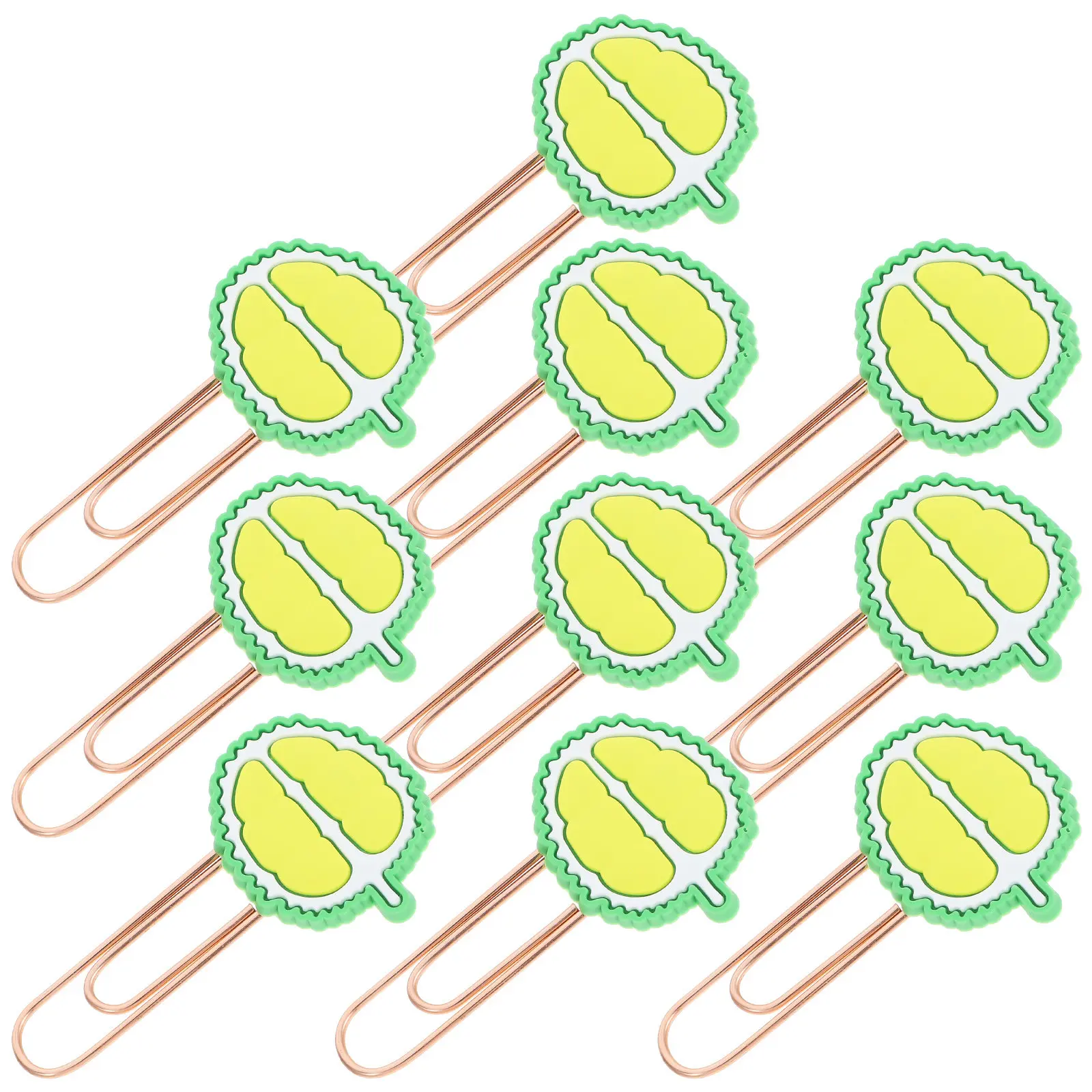 10Pcs 금속 종이 클립 북마크 과일 모양의 장식 사무실 학교 문구 종이 용 귀여운 재미 있은 종이 클립 북마크 클립