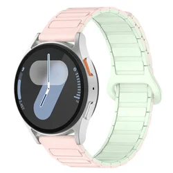 Magnetic Loop Waterproof Silicone Watch Band - Universal 20mm 22mm Bracelet Strap - 22mm watch band (14. Pink Mint)