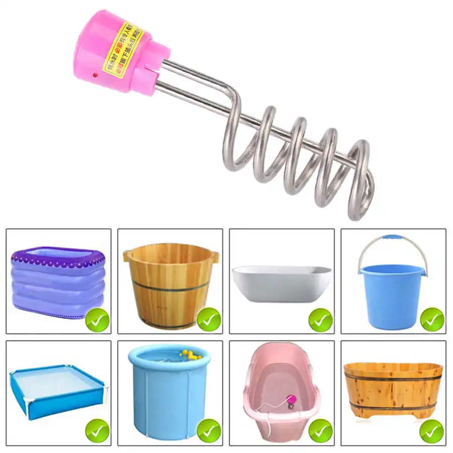 US Plug 110V Household 1500W Immersion Electric Water Heater Heating Rod Immersion Water Boiler 6