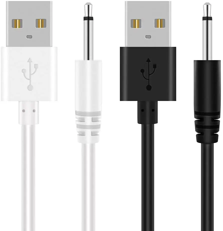 2.7Ft USB DC Charging Cable 2.5mm DC Charger Cord Fast Charging Replacement Cable 2 Pack