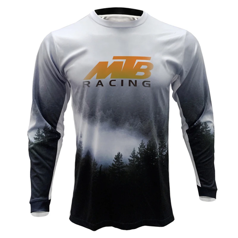 thumbnail image 1 of Camiseta de ciclismo de manga larga para hombre, para exteriores, de verano, color azul oscuro, para ciclismo de montaña o carretera, 1 of 5