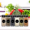 Glass Spice Jars with Labels,4oz Spices Containers Spice Jars with Black Shaker Lids,Empty Containers for Spice, Silicone Funnel 5