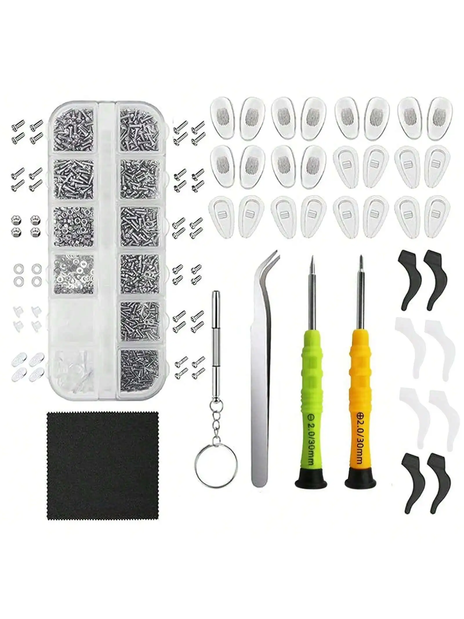 안경 수리 키트 - 안경 수리 도구 상자, 시계 수리 상자 - 정밀 나사가 포함된 안경 나사 키트, 드라이버
