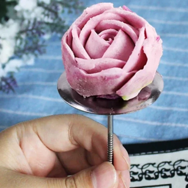 Stainless Steel Piping Nail Tips Cake Chocolate Biscuit Flowers Decorating Needle Stands Cream Transfer Tray Baking Pastry Tools
