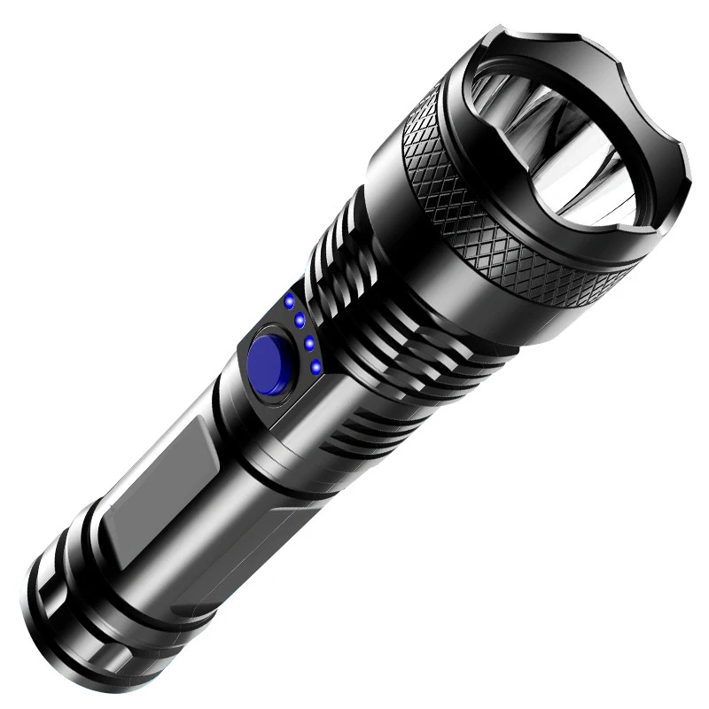 

ZK30 Waterproof Rechargeable Portable Plastics Material ABS Built In Battery LED Torch 3 Modes USB Flashlight Tactical Camping