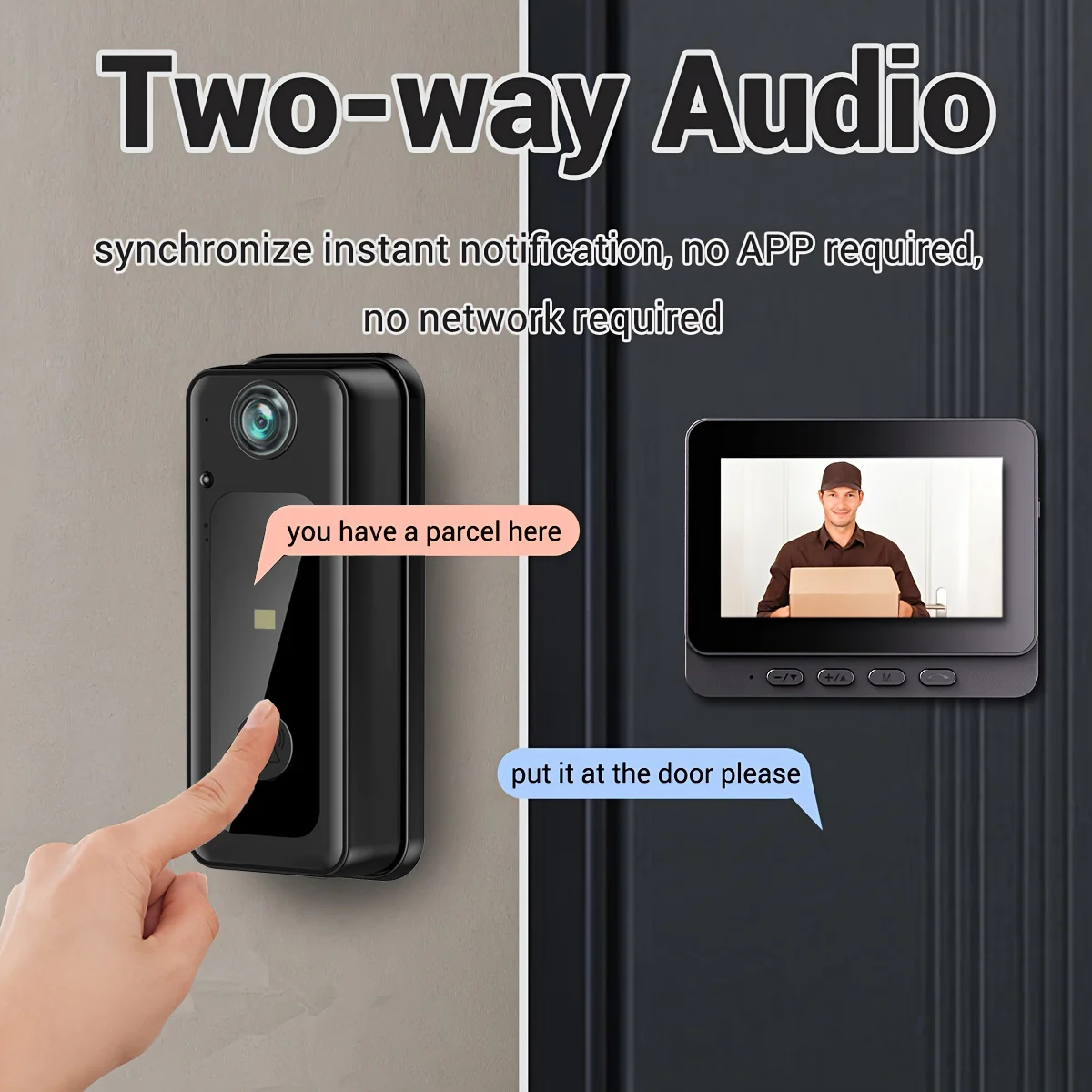 Smart Wireless Doorbell Camera with Indoor Monitor