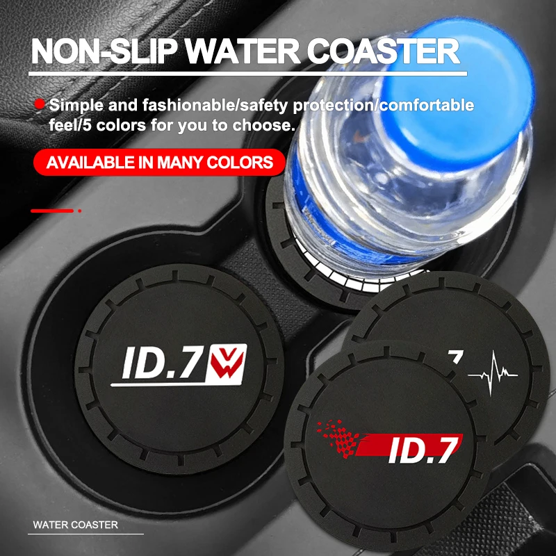 

1Pcs Car Coaster Water Cup Non-Slip Silica Gel Pad Holder Mat For Volkswagen id 7 2024 Accessories