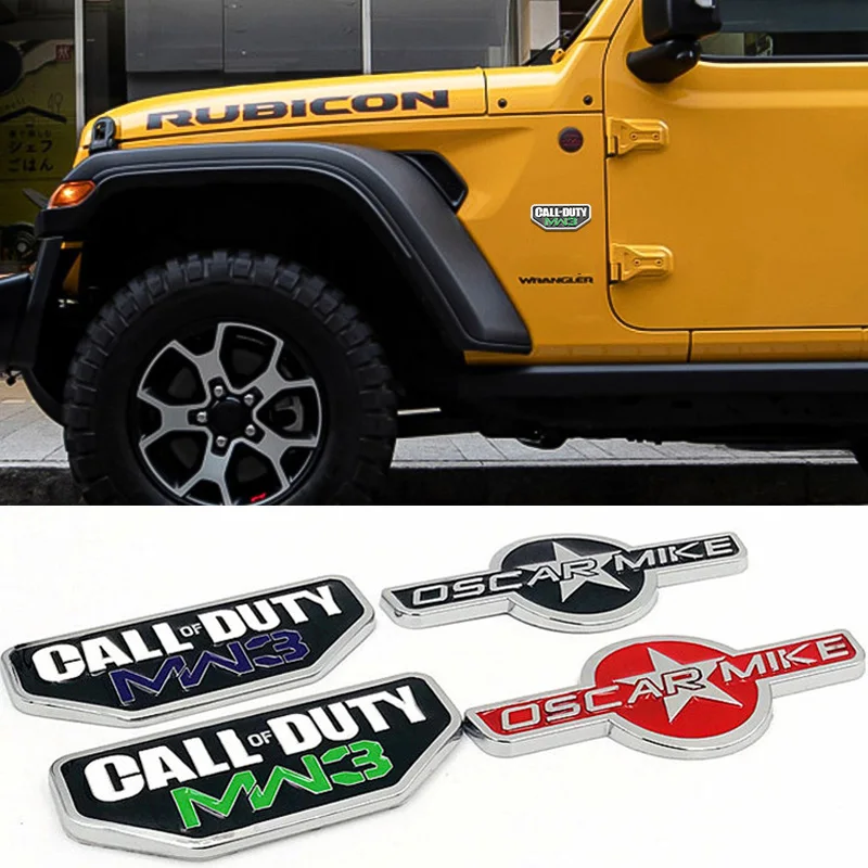 Для Jeep OSC Call of Duty Grand Cherokee Compass Liberty Renegade Wrangler jl tj yj хромированная наклейка боковое