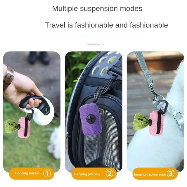 Dog Poop Bag Dispenser Hangingable Dog Poop Bag Holder Poo Bags Dispenser for Dogs Walking Garbage Bags Dispensers Pet Supplies 2