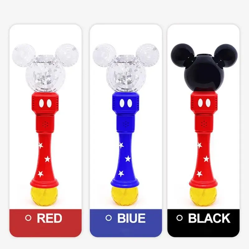 Disney  Cartoon Mickey Mouse Automatic Blowing Bubble Stick Lighting&music Waterproof Toy For Kids Girl toy Gifts 3