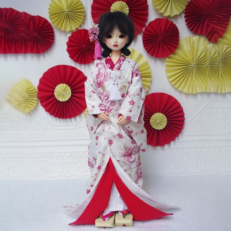 

1/4 1/3 Scale Ancient Costume BJD Clothes Japanese Oiran Kimono Outfit For MSD SD13 Big Girl POPO68 Uncle Doll Accessories C2227