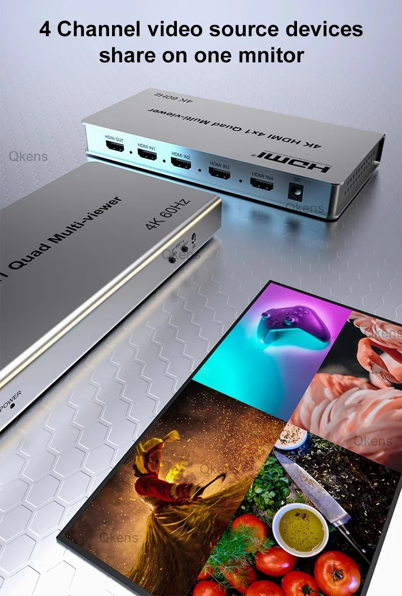 4K 60Hz HDMI 4x1 Quad Multi Viewer 2 4 in 1 Out HDMI Multiviewer Multi Mode Swit