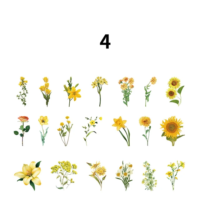 40Pcs/bag Vintage Leaves Flowers PET Sticker Package DIY Diary Decoration Sticker Album Scrapbooking Plants Deco Stickers 4