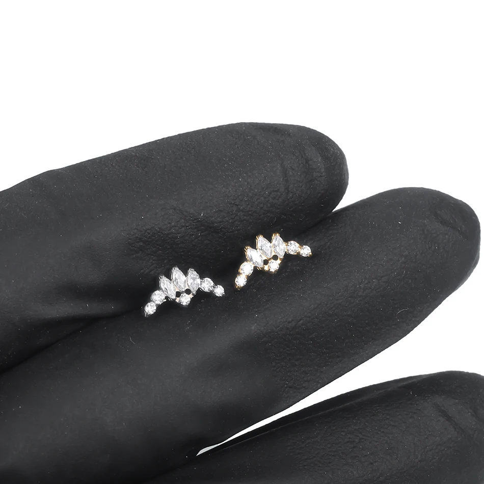 57 Stil Titan Piercing Labret Lippen stecker 16g Innengewinde Zirkon Ohr stecker Tragus Helix Piercing Körpers chmuck – Detail 16