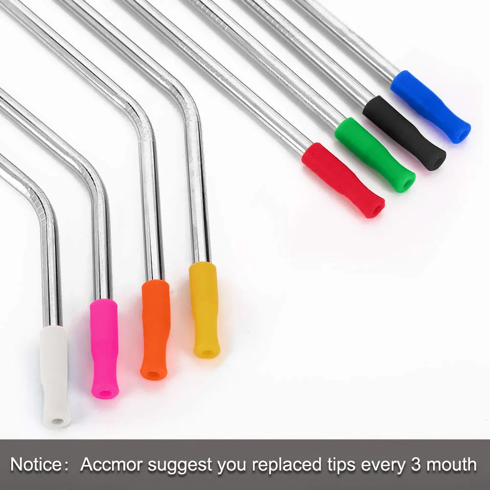 Silicone Straw Covers 5Pcs Metal Straw Silicone Tips For Stainless Steel straw