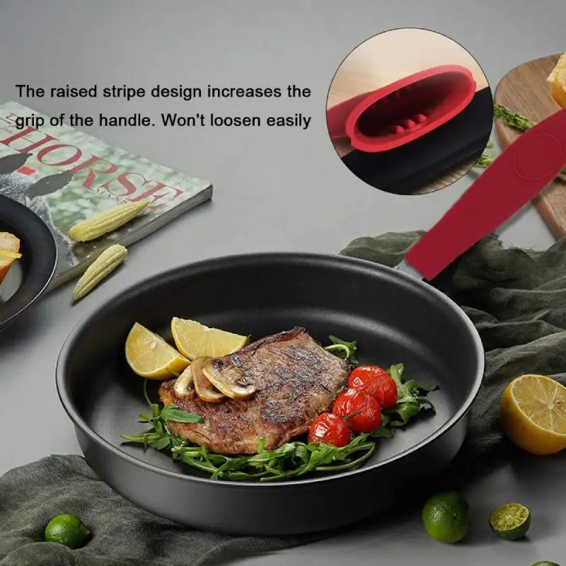 Heat Resistant Potholder Silicone Hot Handle Holder Pot Holder Cover Cookware Assist Handle Sleeve for Cast Iron Skillets Pans