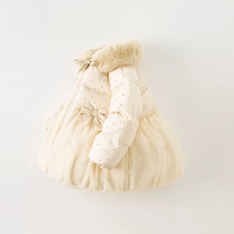 ديف بيلا الأطفال الفتيات أسفل سترة الشتاء موضة جديدة عادية الحشو معطف نوبل الحلو ملابس خارجية حفلة في الهواء الطلق DB4238146