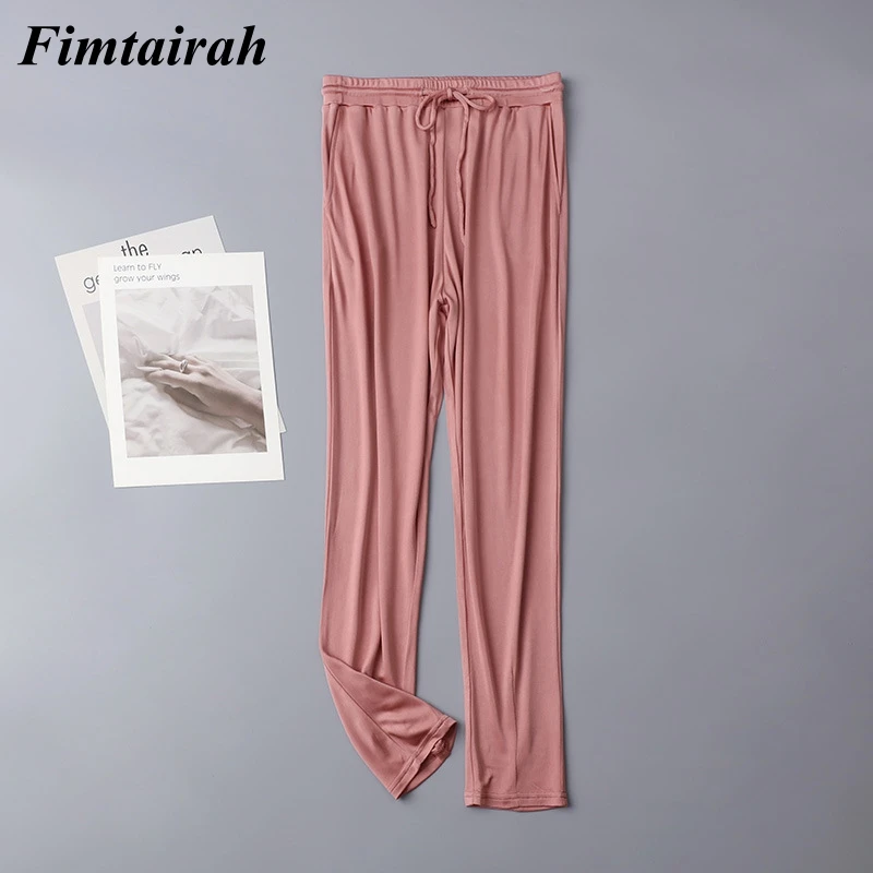 Fimtairah 6A Silk double-sided knitted silk breathable women's pants high-waisted slim casual wide-leg pants