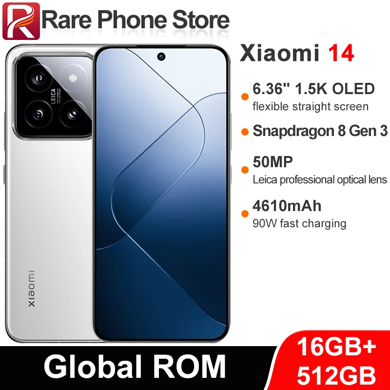 CN Global ROM Xiaomi 14 256GB/512GB Snapdragon 8 Gen 3 6.36