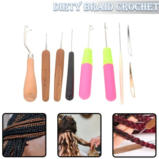 Hair Crochet Hook For Braids 9pcs Tool Set For Dreadlock Braiding Hair  Locking Tool With Ergonomic