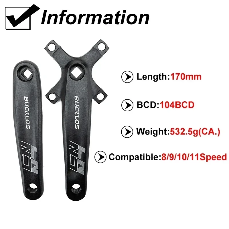 MTB Crankset 9speed 22-32-44T Bicycle Crank Set 170mm Crank 64/104BCD Chainring road bike chainring