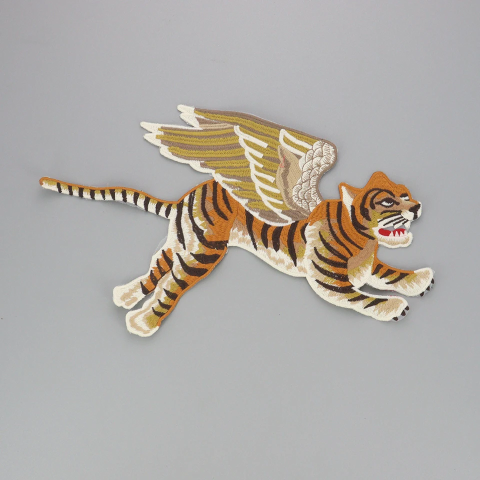 Toppa ricamata con ali di tigre, da cucire, per giacca, decorazione posteriore, 1 pezzo