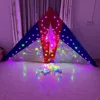 Big LED Delta Night Kite 3SQ Spider Triangle Kite with Lights, 10m Colorful Tubing Tails, 544 RIPSTOP NYLON 5