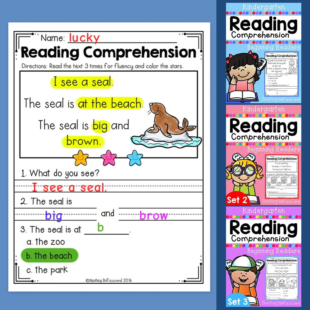 3 Books/set Kindergarten Reading Comprehension Beginning Redders workbook English improvement