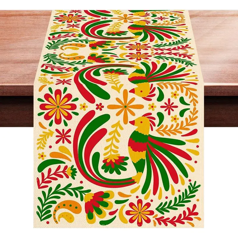 

Mexico Table Runner Mexican Table Covers Party Linen Party Table Runner With Datura Flowers Vintage Altar Tablecloth Colorful