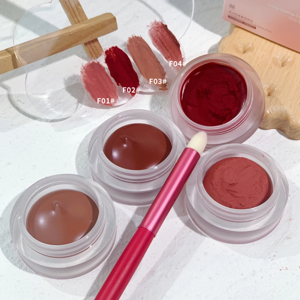 Canned Lip Mud Balm Lip Glaze Matte Lipstick Velvet Mousse Solid Lip Gloss Face Blush Tint Lip Cheek Makeup Cosmetics New