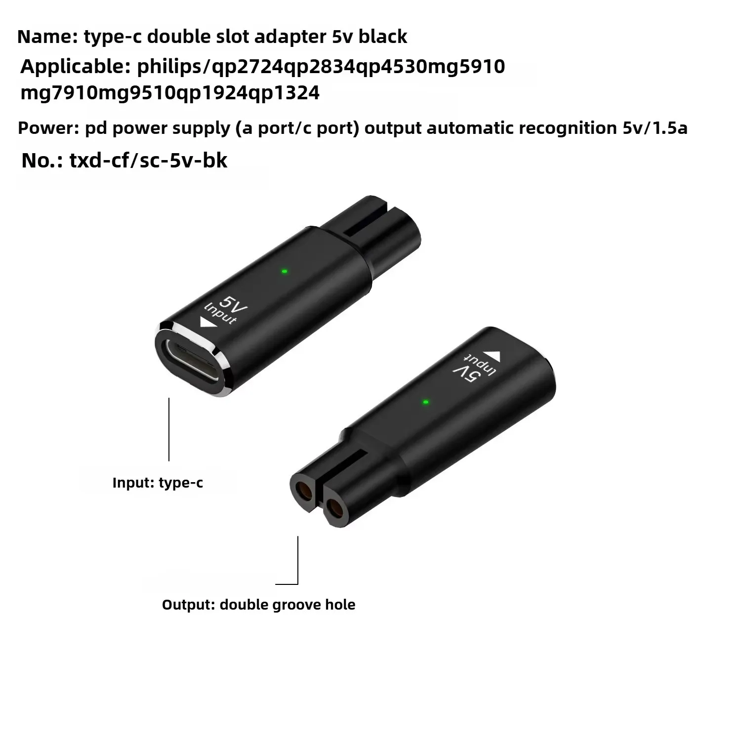 Compact USB-C Charging Adapter for Beard Trimmers and Shavers